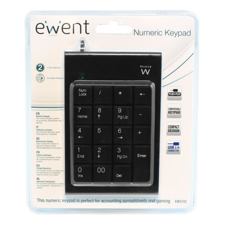 Ewent EW3102 EW3102, USB, PC/servidor, Negro
