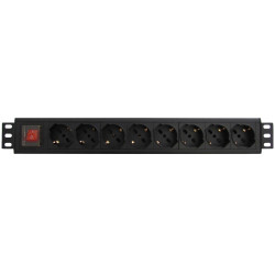 WP WPN-PDU-G01-08 WPN-PDU-G01-08, Básico, 1.5U, Horizontal/Vertical, Aluminio, Negro, 8 salidas AC