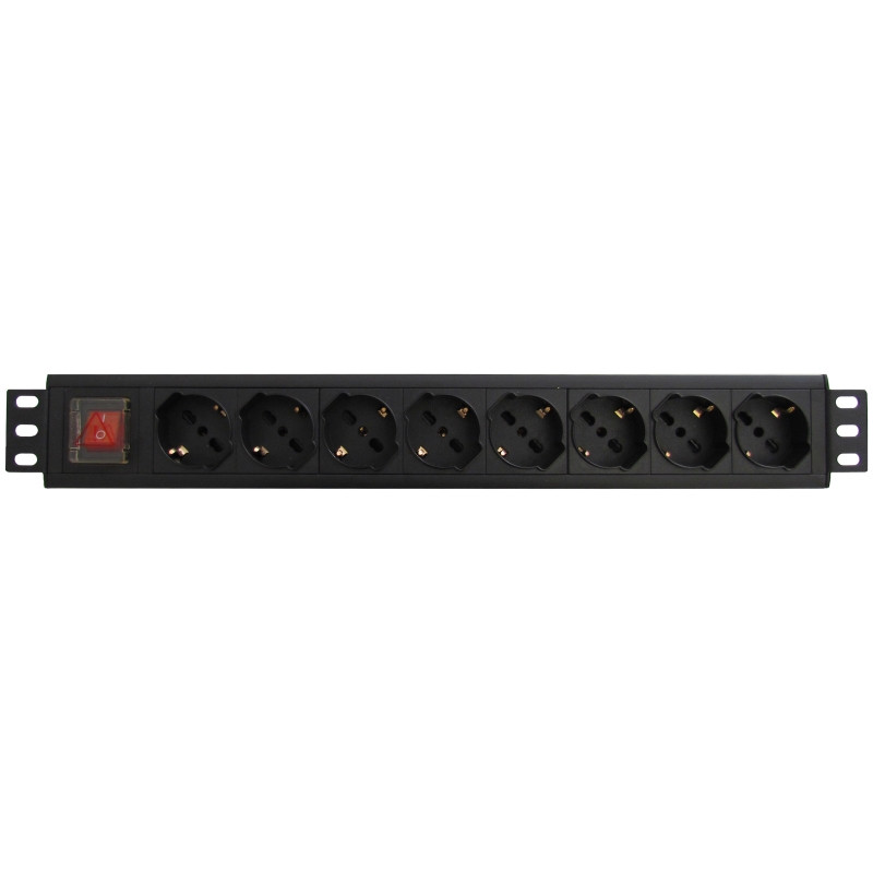WP WPN-PDU-G01-08 WPN-PDU-G01-08, Básico, 1.5U, Horizontal/Vertical, Aluminio, Negro, 8 salidas AC