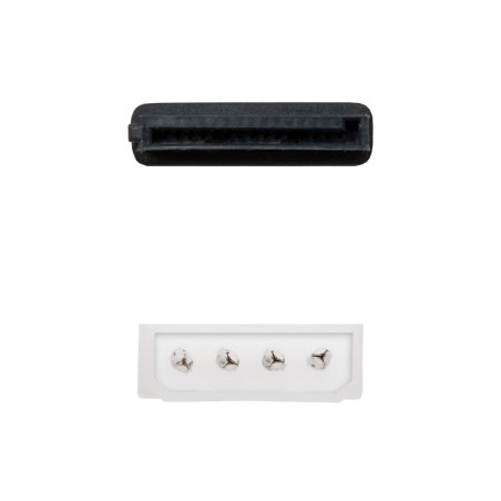Nanocable 10.19.0205-OEM CABLE SATA ALIMENTACION 5.25"(MOLEX 4PIN)/M-SATA/H 16CM OEM, Molex (4-pin), SATA de 15 pines, 0,16 m,