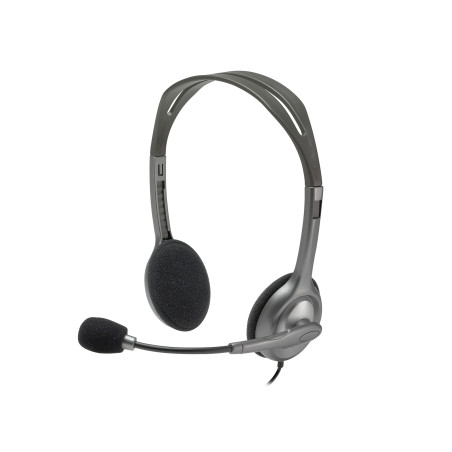Logitech 981-000271 LGT-H110, Alámbrico, Oficina/Centro de llamadas, 20 - 20000 Hz, 74 g, Auriculares, Gris, Gris Oscuro
