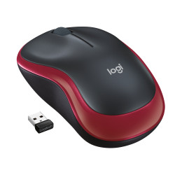 Logitech 910-002237 M185, Ambidextro, Óptico, RF inalámbrico, 1000 DPI, Rojo