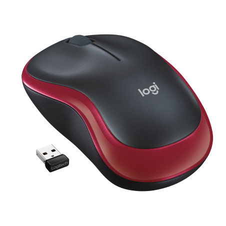 Logitech 910-002237 M185, Ambidextro, Óptico, RF inalámbrico, 1000 DPI, Rojo