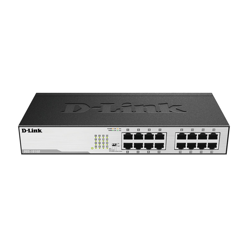 D-Link DGS-1016D DGS-1016D, No administrado, Gigabit Ethernet (10/100/1000), Bidireccional completo (Full duplex), Montaje en