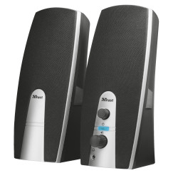 Trust 16697 MiLa 2.0 Speaker Set, 2.0 canales, Alámbrico, 5 W, 100 - 20000 Hz, 4 Ω, Negro, Plata