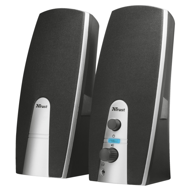 Trust 16697 MiLa 2.0 Speaker Set, 2.0 canales, Alámbrico, 5 W, 100 - 20000 Hz, 4 Ω, Negro, Plata