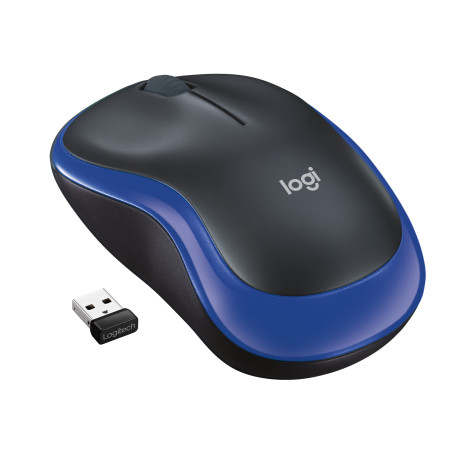Logitech 910-002236 M185, Ambidextro, Óptico, RF inalámbrico, 1000 DPI, Azul