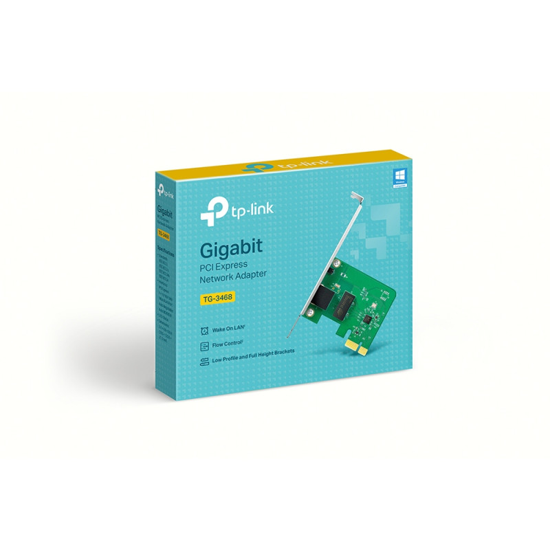 TP-Link TG-3468 V2 TG-3468, Interno, Alámbrico, PCI Express, Ethernet, 2000 Mbit/s, Verde, Gris