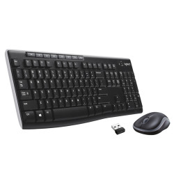 Logitech 920-004513 MK270, Completo (100%), Inalámbrico, RF inalámbrico, QWERTY, Negro, Ratón incluido