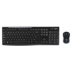 Logitech 920-004513 MK270, Completo (100%), Inalámbrico, RF inalámbrico, QWERTY, Negro, Ratón incluido 2