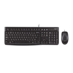 Logitech 920-002550 MK120, Alámbrico, USB, QWERTY, Negro, Ratón incluido