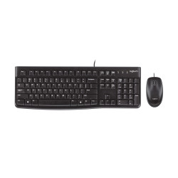 Logitech 920-002550 MK120, Alámbrico, USB, QWERTY, Negro, Ratón incluido 2