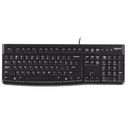 Logitech 920-002518 Keyboard K120 for Business, Completo (100%), Alámbrico, USB, QWERTY, Negro