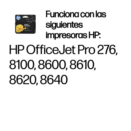 HP CN048AE Cartucho de tinta original 951XL de alta capacidad amarillo, Amarillo, Tinta a base de pigmentos, 1 pieza(s), 1500