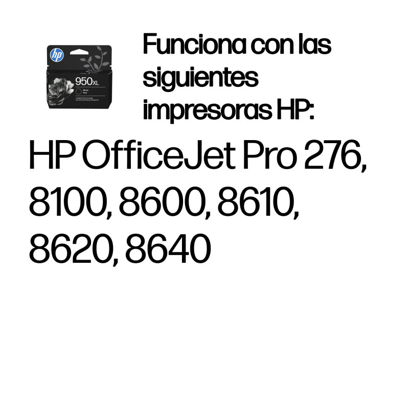 HP CN045AE Cartucho de tinta original 950XL de alta capacidad negro, Negro, Tinta a base de pigmentos, 53 ml, 1 pieza(s), 1650