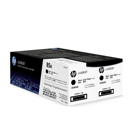 HP CE285AD Pack de ahorro de 2 cartuchos de tóner original LaserJet 85A negro, 3200 páginas, Negro, 2 pieza(s)