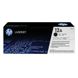HP Q2612A Cartucho de tóner original LaserJet 12A negro, 2000 páginas, Negro, 1 pieza(s)