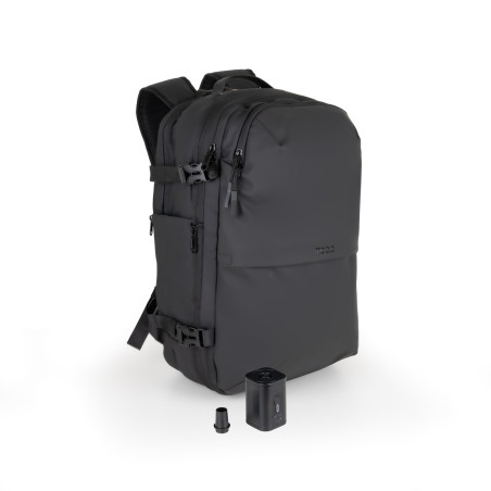 TooQ TQBP-V101-BK Mochila de viaje con sistema de compresión al vacío y bomba de aire, Unisex, 43,2 cm (17"), Compartimento