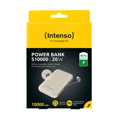 Intenso 7333031 S10000, 10000 mAh, Polímero de litio, Beige