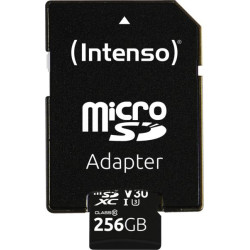 Intenso 3433492 3433492, 256 GB, MicroSDXC, Clase 10, UHS-I, 100 MB/s, 45 MB/s