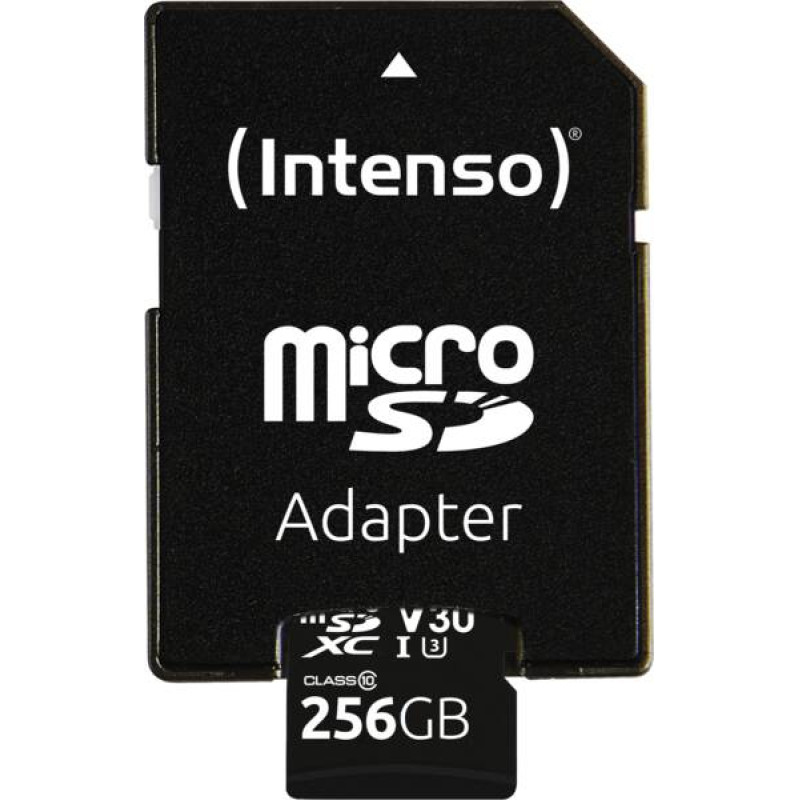 Intenso 3433492 3433492, 256 GB, MicroSDXC, Clase 10, UHS-I, 100 MB/s, 45 MB/s