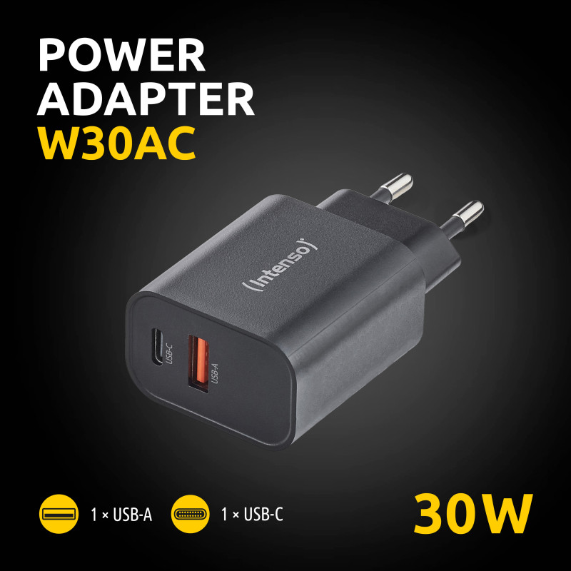 Intenso 7803010 7803010, Interior, 120 - 140 V, 50/60 Hz, 30 W, 20 V, Negro