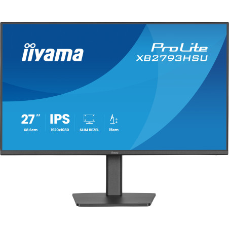 iiyama XB2793HSU-B1 ProLite XB2793HSU-B1, 68,6 cm (27"), 1920 x 1080 Pixeles, Full HD, LED, 1 ms, Negro