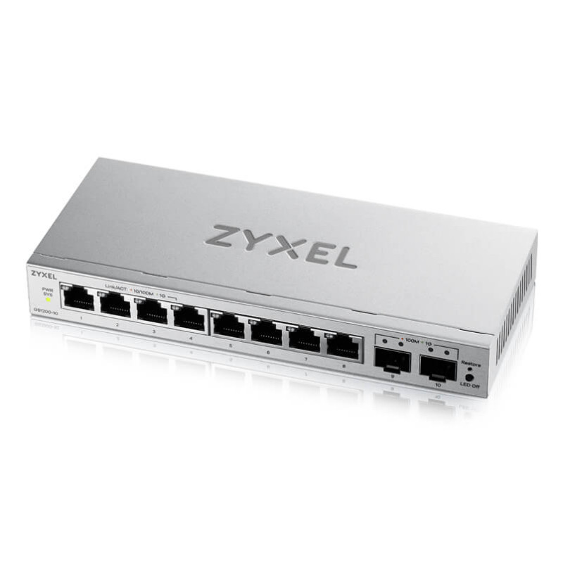Zyxel GS1200-10V3-EU0101F GS1200-10v3, Gestionado, L2, Gigabit Ethernet (10/100/1000), Bidireccional completo (Full duplex),