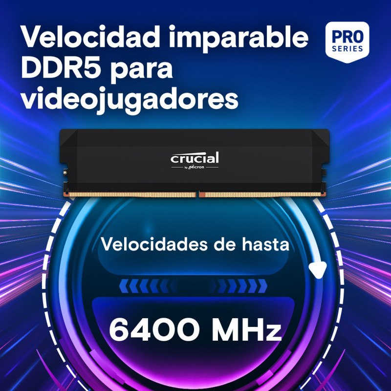 Crucial CP2K32G60C40U5B Pro CP2K32G60C40U5B, 64 GB, 2 x 32 GB, DDR5, 6000 MHz, 288-pin DIMM