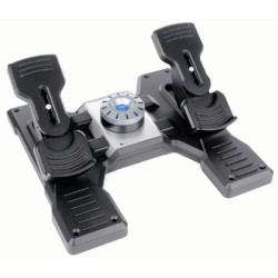 Logitech G 945-000005 Flight Rudder Pedals, Simulador de Vuelo, PC, Analógico/Digital, Alámbrico, USB 2.0, Negro, Plata