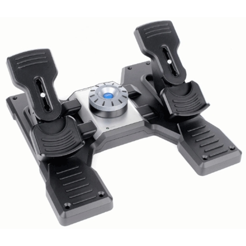Logitech G 945-000005 Flight Rudder Pedals, Simulador de Vuelo, PC, Analógico/Digital, Alámbrico, USB 2.0, Negro, Plata