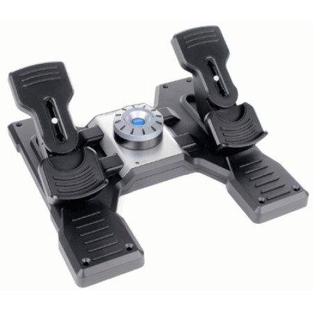 Logitech G 945-000005 Flight Rudder Pedals, Simulador de Vuelo, PC, Analógico/Digital, Alámbrico, USB 2.0, Negro, Plata