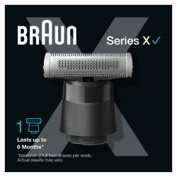 Braun 80711286 XT20, Cabezal para afeitado, 1 cabezal(es), Negro, Braun, Braun Series X, China