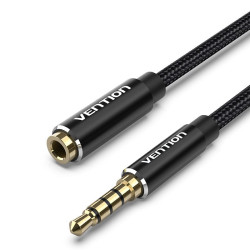 Vention BHCBG Cable Estéreo BHCBG/ Jack 3.5 Macho - Jack 3.5 Hembra/ 1.5m/ Negro, 3.5mm TRRS, Macho, 3.5mm TRRS, Hembra, 1,5
