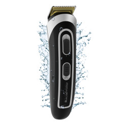 Rowenta TN9140F4 TRIM & STYLE TN9140, Negro, Plata, 0,5 mm, 4,2 cm, Barba, Oído, Nariz, Acero inoxidable, Batería
