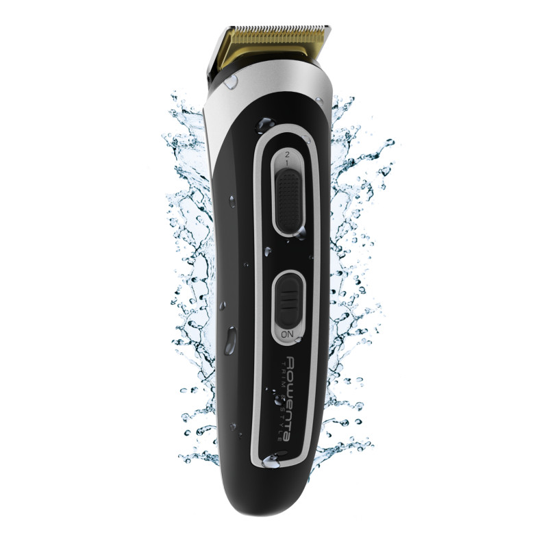 Rowenta TN9140F4 TRIM & STYLE TN9140, Negro, Plata, 0,5 mm, 4,2 cm, Barba, Oído, Nariz, Acero inoxidable, Batería