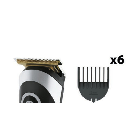Rowenta TN9140F4 TRIM & STYLE TN9140, Negro, Plata, 0,5 mm, 4,2 cm, Barba, Oído, Nariz, Acero inoxidable, Batería