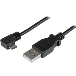 StarTech.com USBAUB1MRA Cable de 1m Micro USB con conector acodado a la derecha - Cable de Carga y Sincronización, 1 m, USB A,