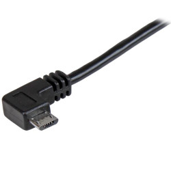 StarTech.com USBAUB1MRA Cable de 1m Micro USB con conector acodado a la derecha - Cable de Carga y Sincronización, 1 m, USB A, 2