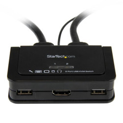 StarTech.com SV211HDUA Conmutador Switch KVM 2 puertos HDMI USB Audio con Cables Integrados - 1080p, 1920 x 1200 Pixeles, Negro 2