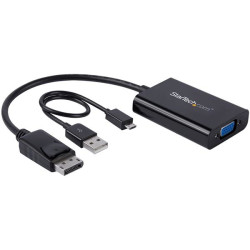 StarTech.com DP2VGAA Adaptador de vídeo DisplayPort a VGA con audio, 0,184 m, 1920 x 1200 Pixeles, 1080p, Negro, Conversor de 2