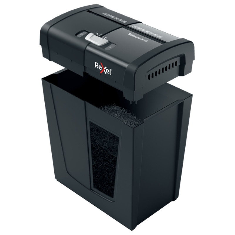 Rexel 2020124EU Secure X10, Corte cruzado, 4 x 40 mm, 18 L, 150 hojas, 68 dB, 10 hojas