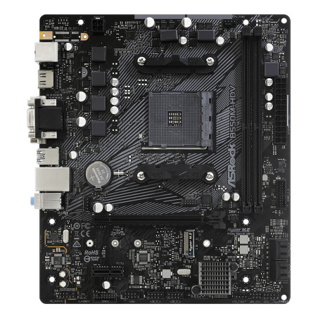 Asrock 90-MXBDJ0-A0UAYZ B550M-HDV, AMD, Zócalo AM4, AMD Ryzen 3000 Series, DDR4-SDRAM, 64 GB, DIMM