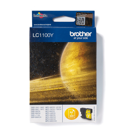 Brother LC1100Y LC1100Y, Amarillo, Tinta a base de pigmentos, 1 pieza(s), 325 páginas, Pack individual