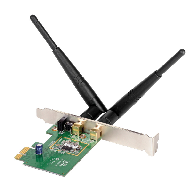 Edimax EW-7612PIN V2 EW-7612PIn V2, Interno, Inalámbrico, PCI Express, WLAN, 300 Mbit/s, Negro, Verde, Plata