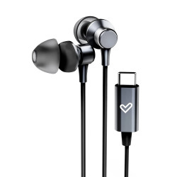 Energy Sistem 456741 Metallized Type C, Alámbrico, Llamadas/Música, 20 - 20000 Hz, 14 g, Auriculares, Negro, Gris