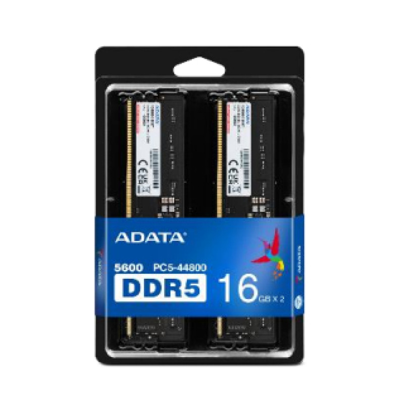 ADATA AD5U560016G-DT DDR5 5600 U-DIMM, 32 GB, 2 x 16 GB, DDR5, 5600 MHz, 288-pin DIMM
