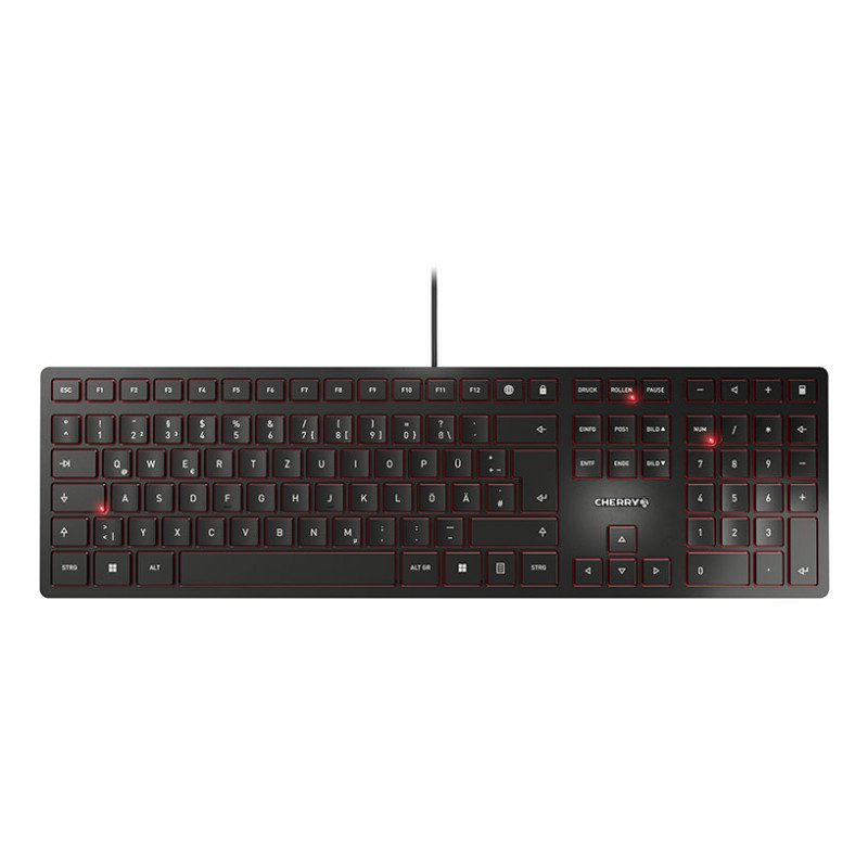 CHERRY JK-1600DE-2 KC 6000 Slim, Completo (100%), Alámbrico, USB, QWERTZ, Negro
