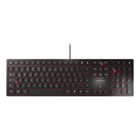 CHERRY JK-1600DE-2 KC 6000 Slim, Completo (100%), Alámbrico, USB, QWERTZ, Negro
