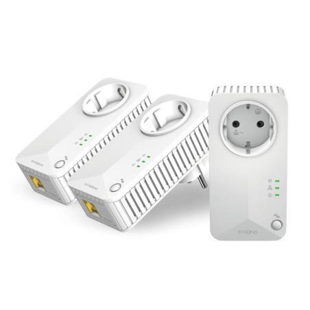 Strong PL600TRIEUV2 Powerline 600 Triple Pack EU V2, 600 Mbit/s, IEEE 802.3, IEEE 802.3u, Ethernet rápido, 10,100 Mbit/s,